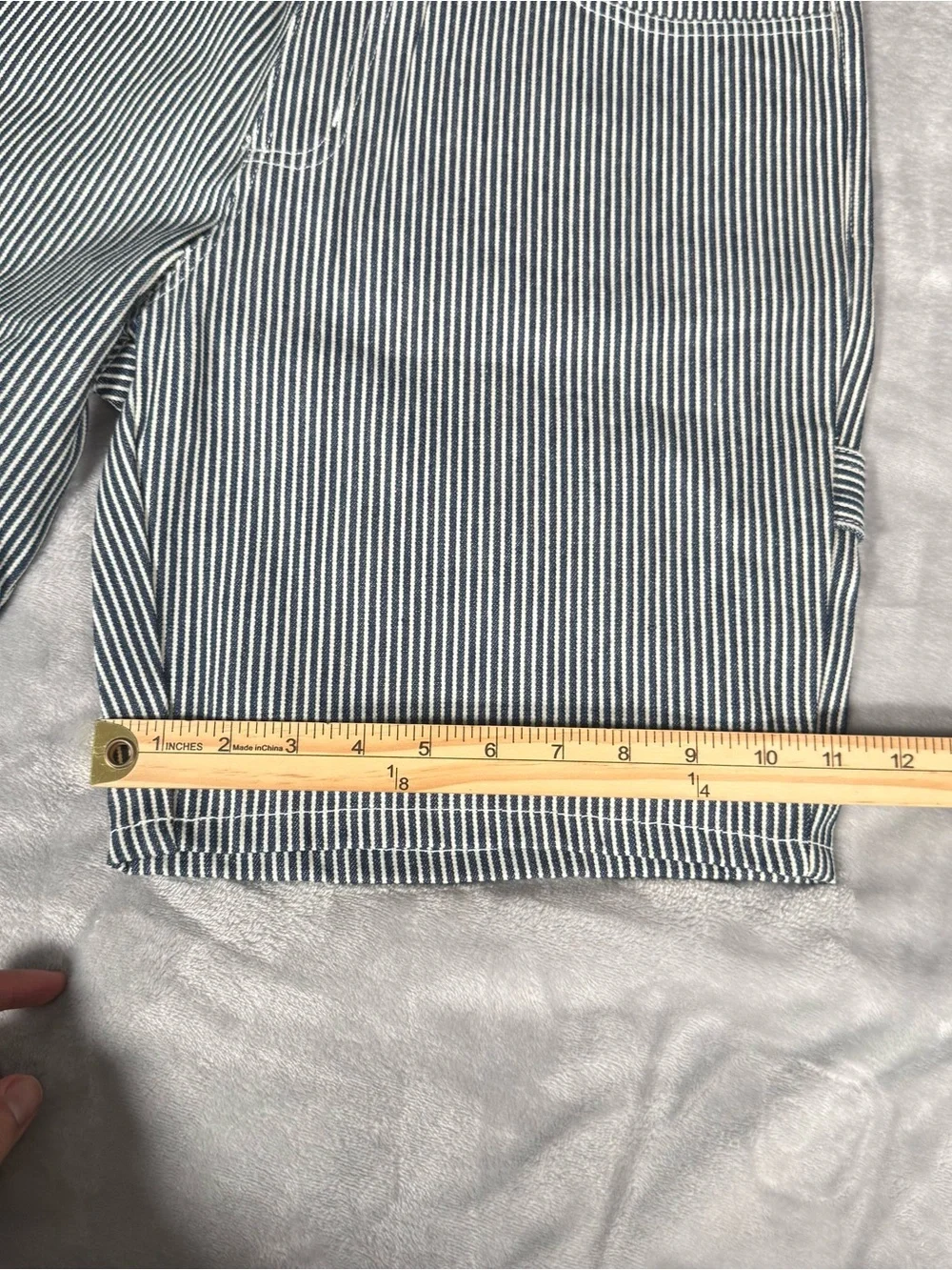 Smiths American Workwear Pinstripe Shorts Mens 32 8.5” Carpenter Blue NEW